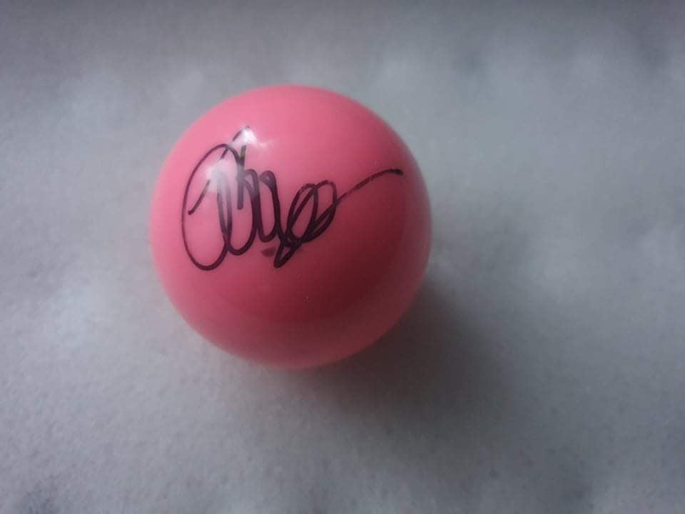 John Parrott signed Snooker ball - Pink Ball