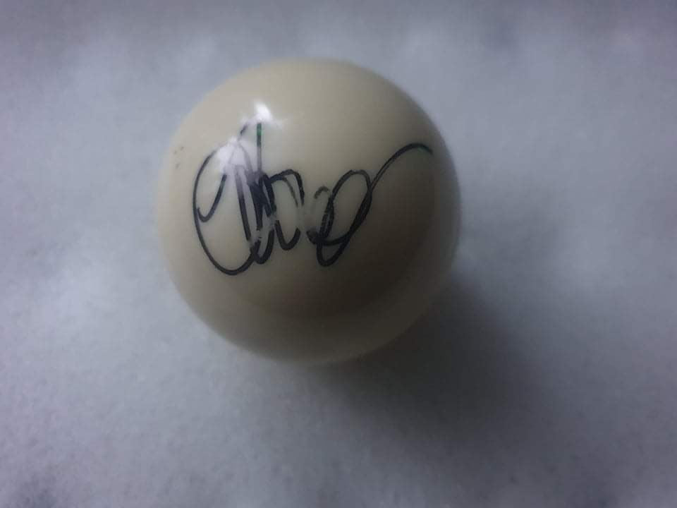John Parrott signed Snooker ball - White Ball (smudged)