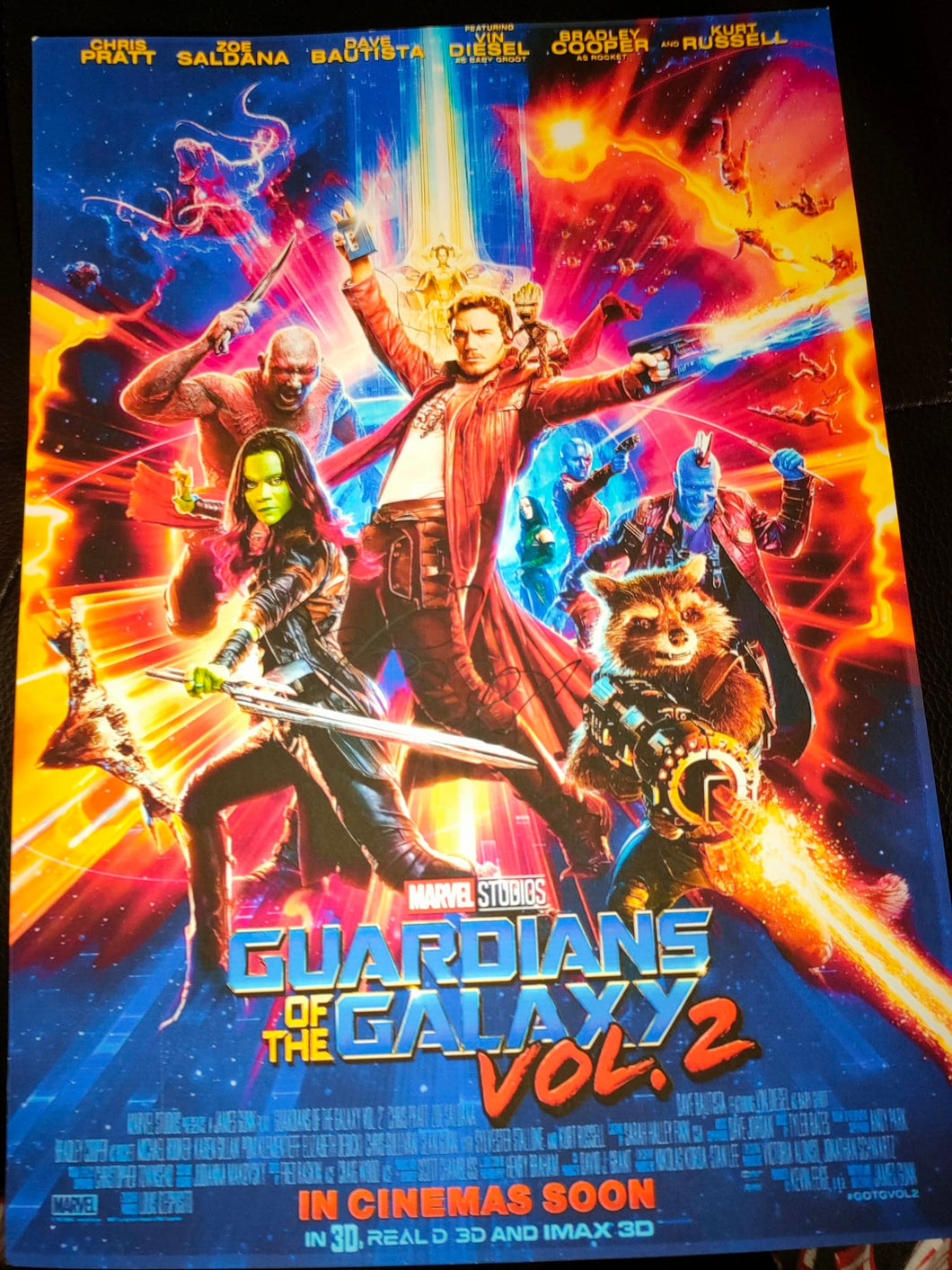 Laura Haddock signed A4 Guardians of the Galaxy Print