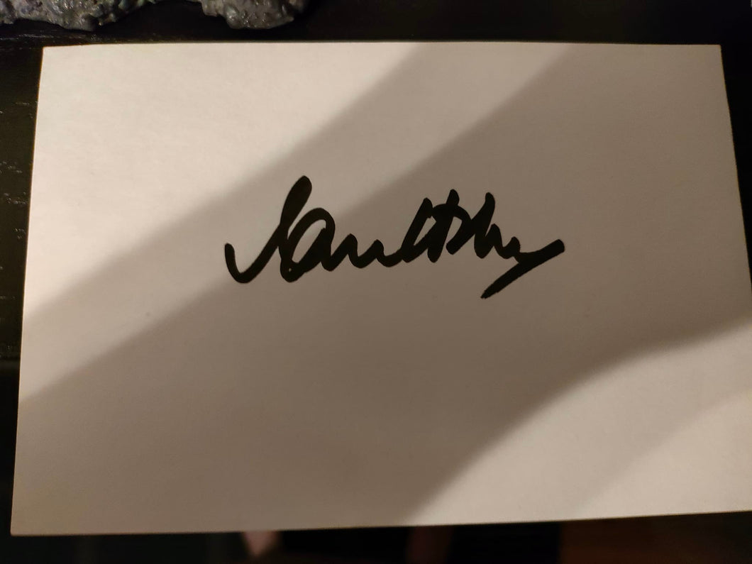 Ian Holm signed Index Card