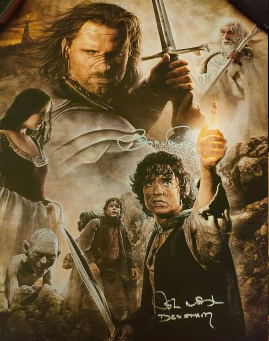 Lord of the Rings A2 signed poster *damaged*